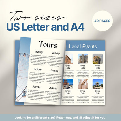 Travel itinerary template displayed in two formats: US Letter and A4 sizes, featuring organized trip details, minimalist design, and printable layout for easy planning.