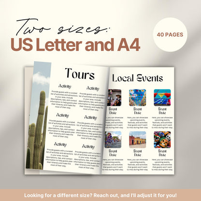 Travel itinerary template displayed in two formats: US Letter and A4 sizes, featuring organized trip details, minimalist design, and printable layout for easy planning.