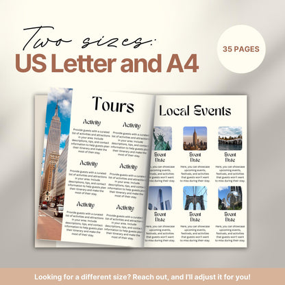 Travel itinerary template displayed in two formats: US Letter and A4 sizes, featuring organized trip details, minimalist design, and printable layout for easy planning.