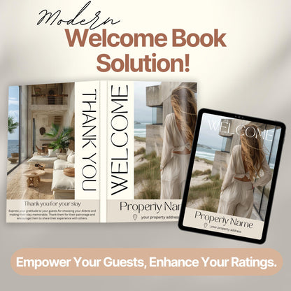 Overview of a airbnb host bundle showing a welcome book.