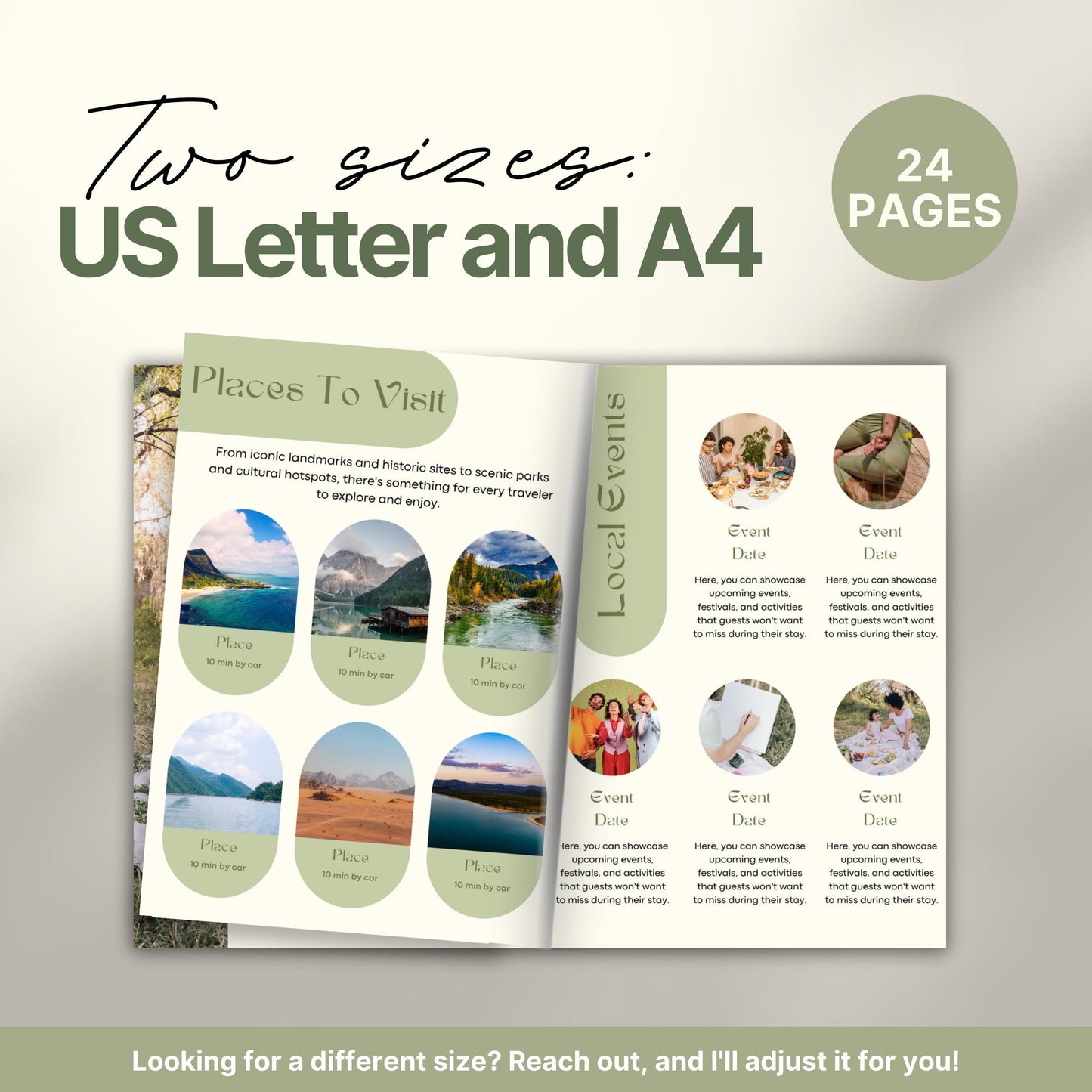 A promotional graphic displaying an open welcome book.