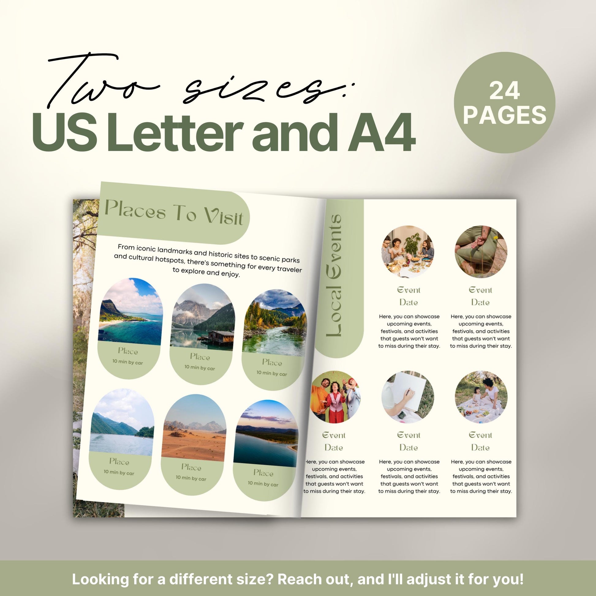 A promotional graphic displaying an open welcome book.