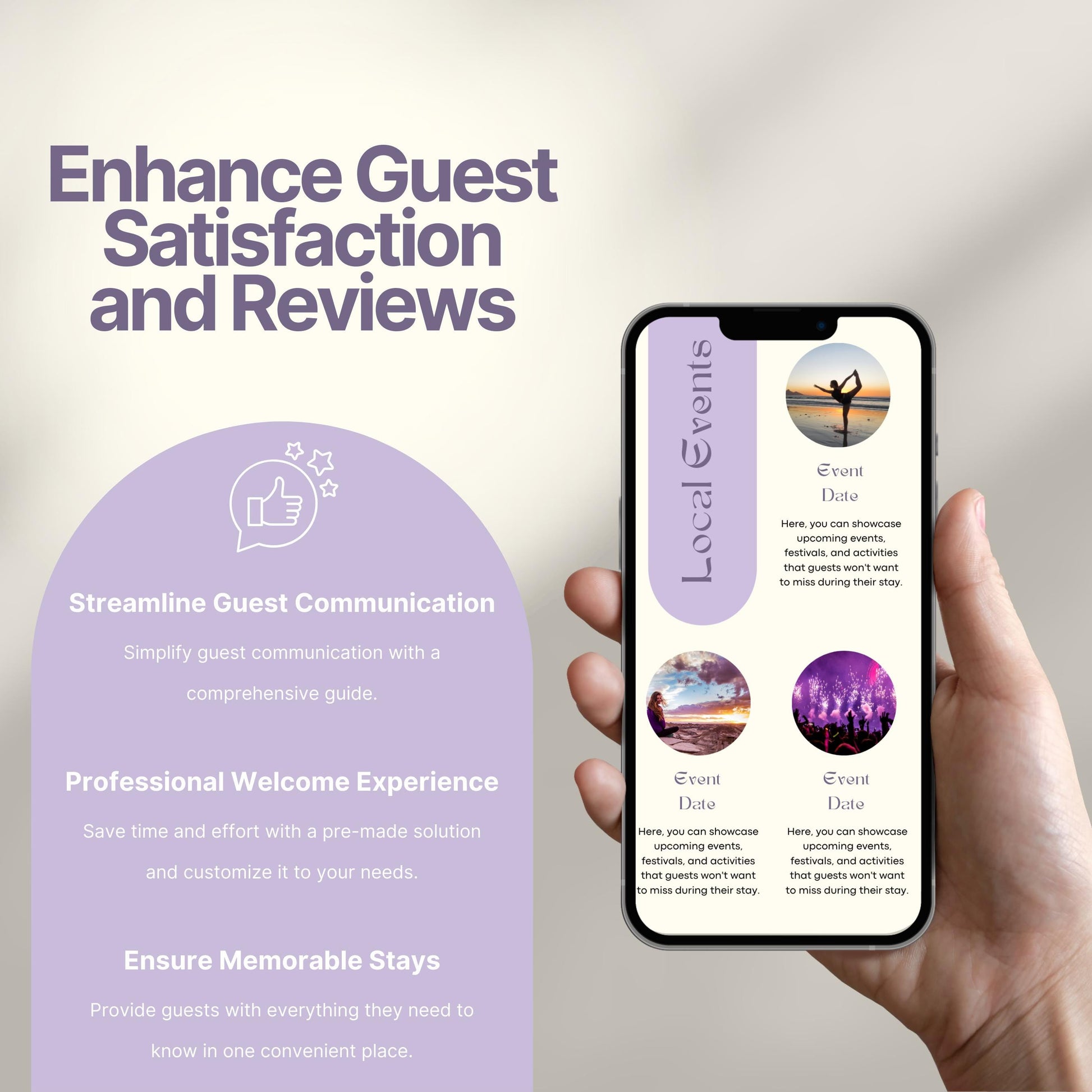 Promotional image titled "Enhance Guest Satisfaction and Reviews."