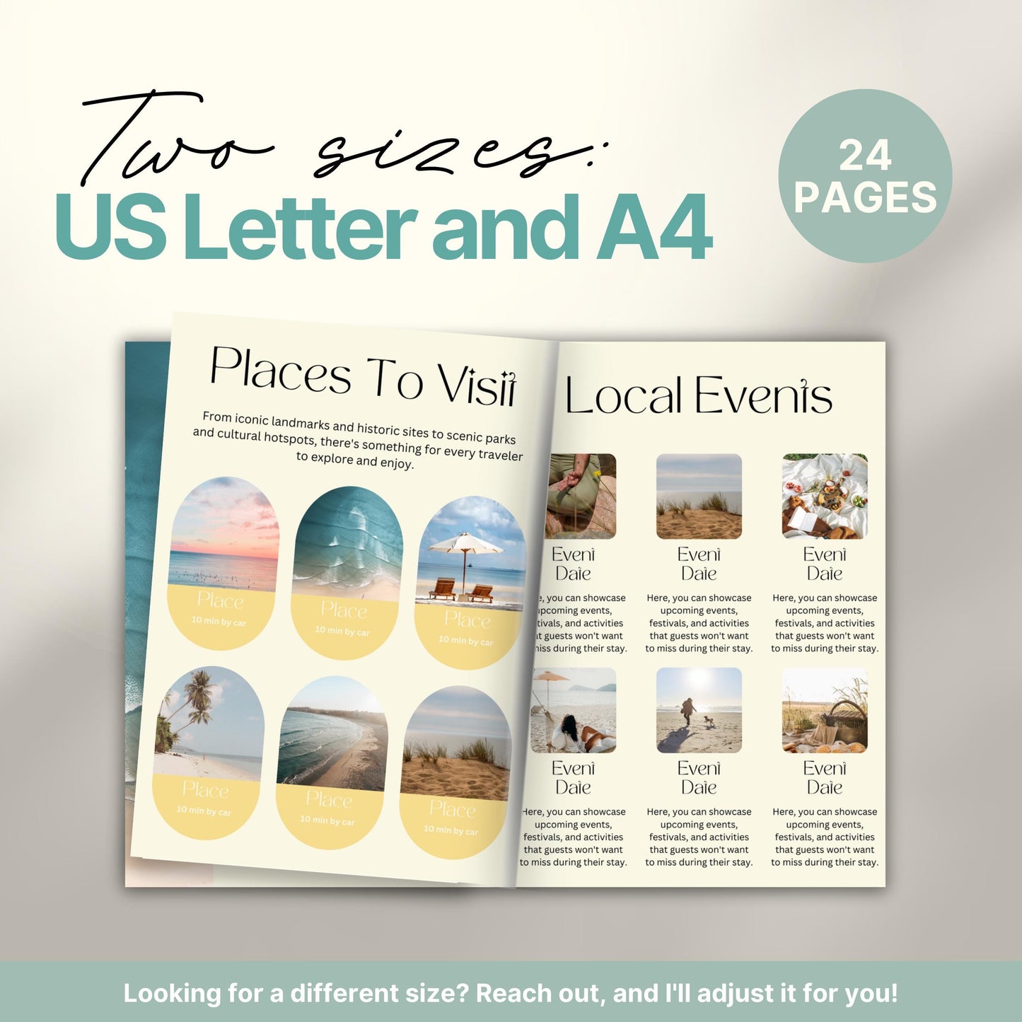 A promotional graphic displaying an open welcome book.