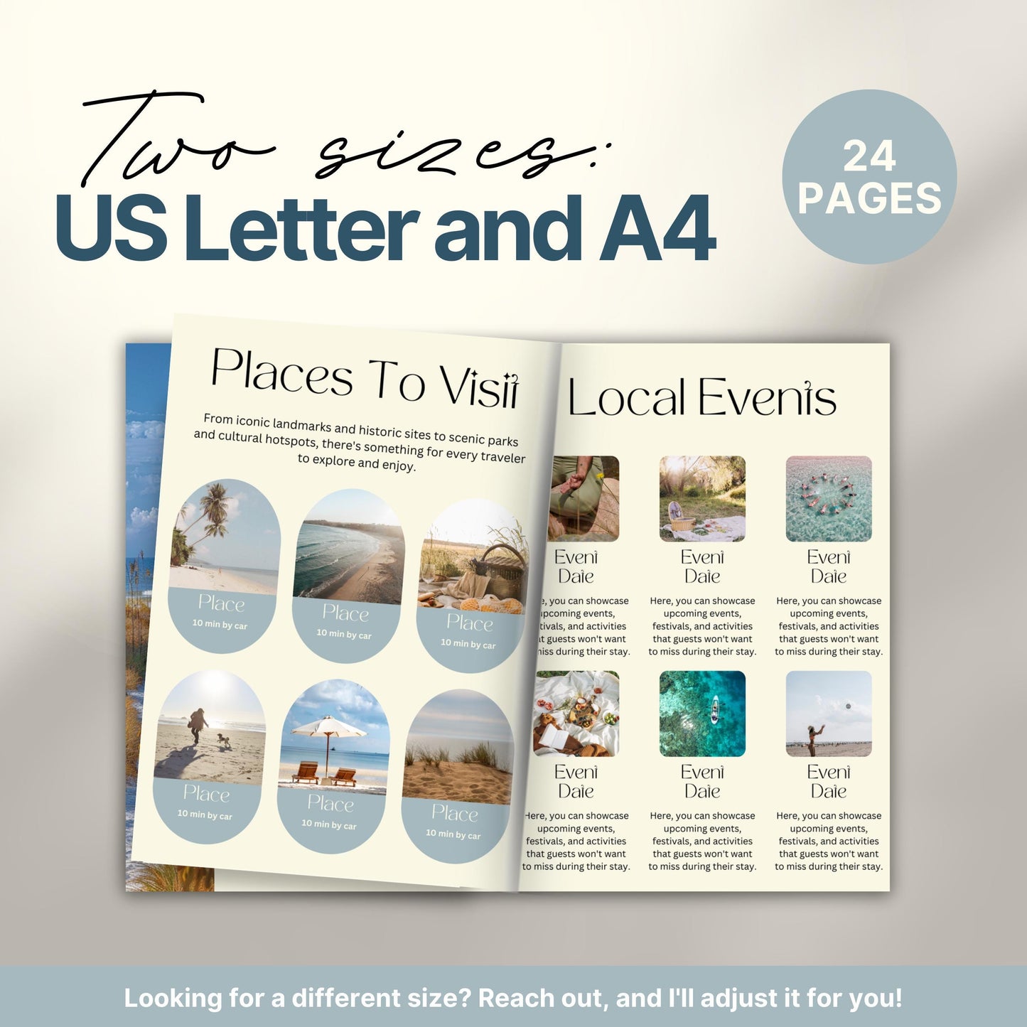 A promotional graphic displaying an open welcome book.