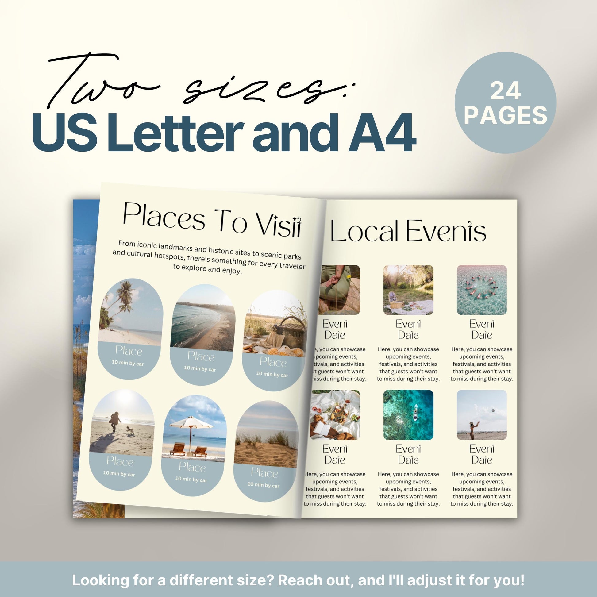 A promotional graphic displaying an open welcome book.