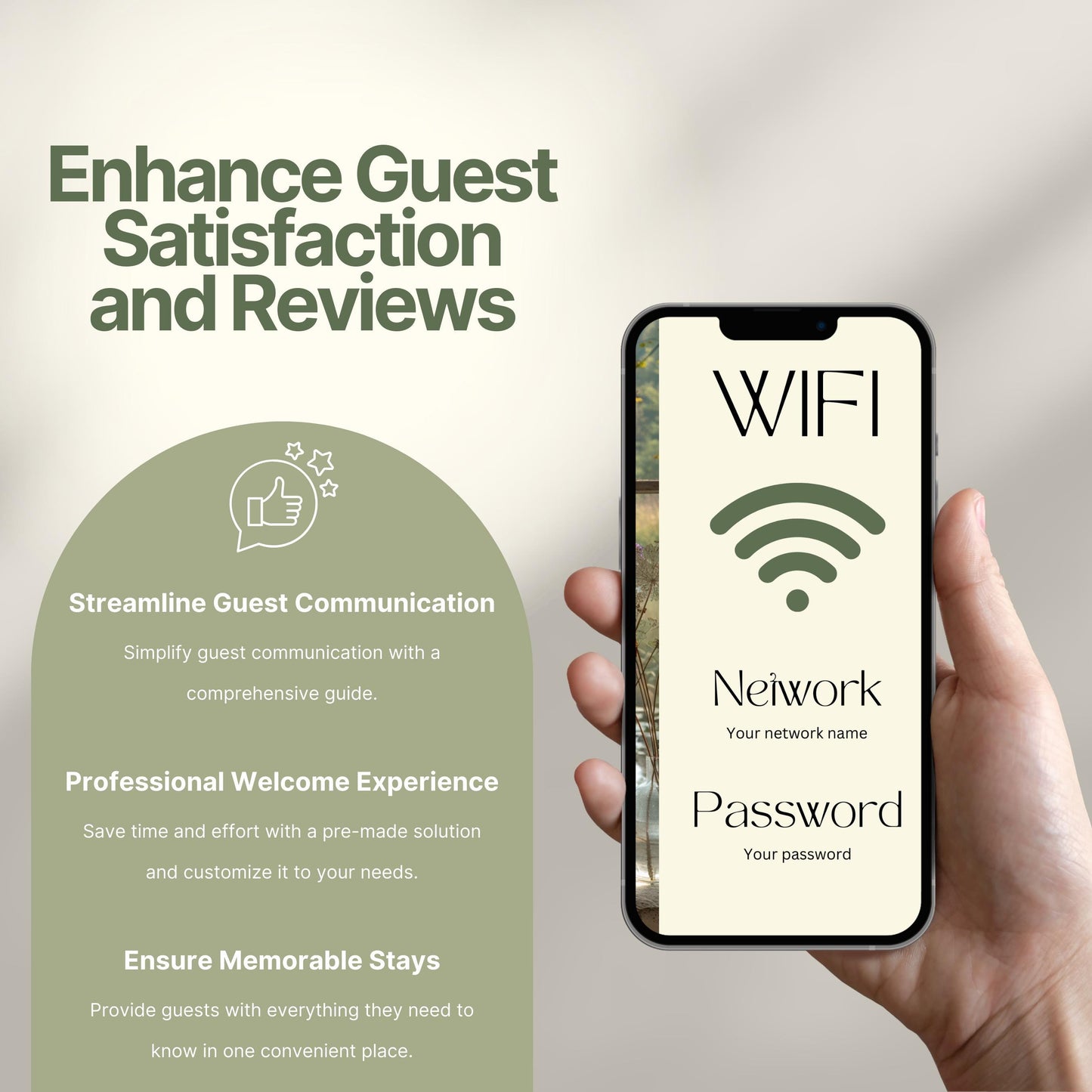 Promotional image titled "Enhance Guest Satisfaction and Reviews."