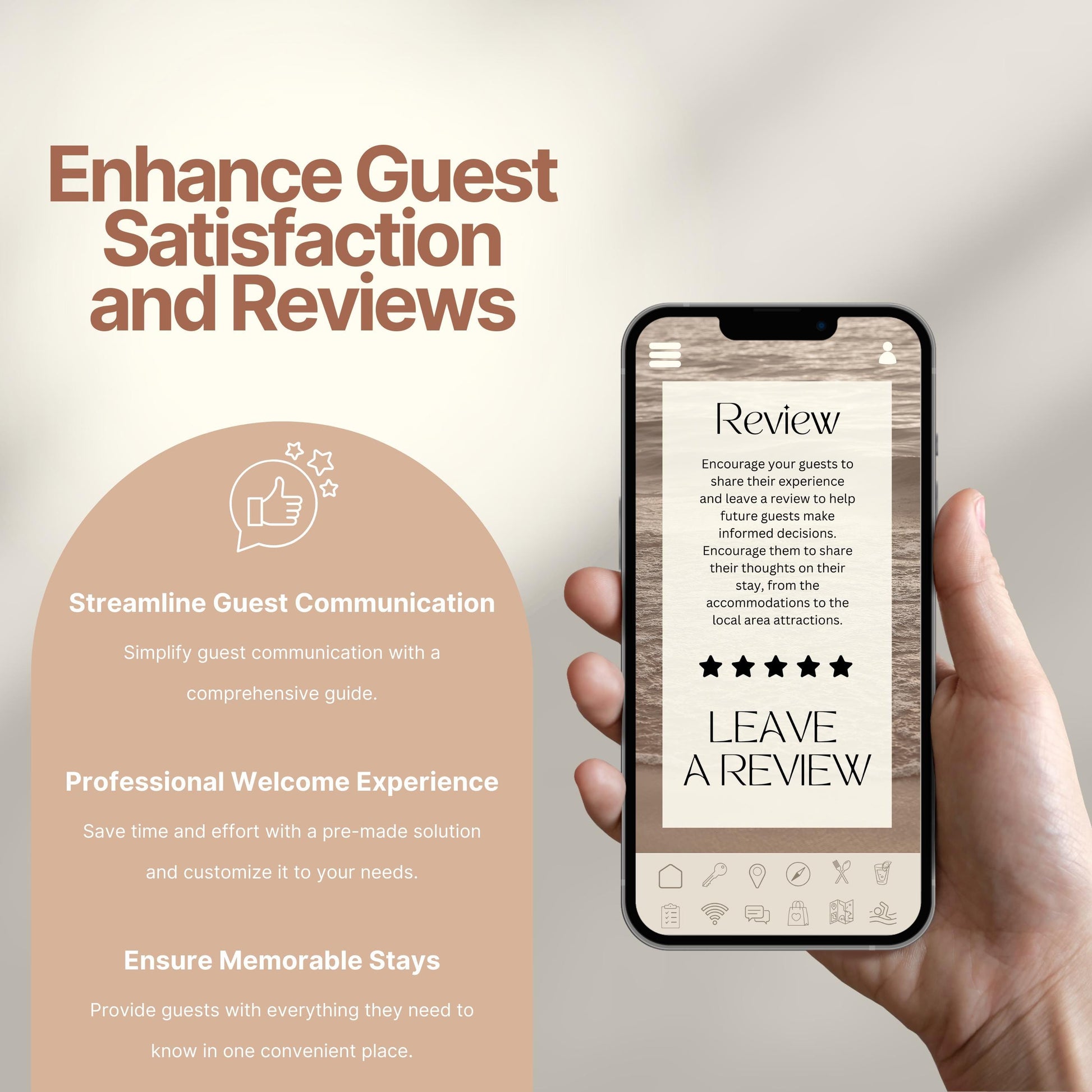 Promotional image titled "Enhance Guest Satisfaction and Reviews."