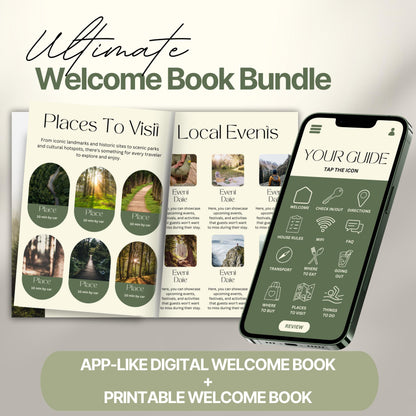 A promotional graphic displaying an open welcome book.