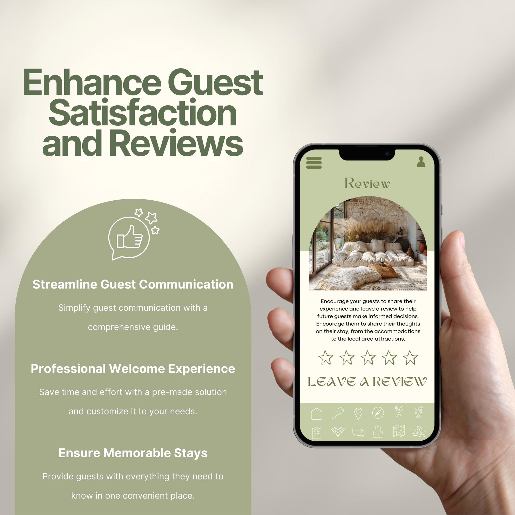 Promotional image titled "Enhance Guest Satisfaction and Reviews."