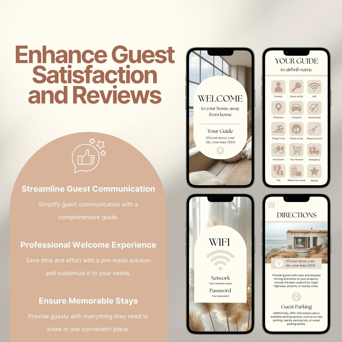 Promotional image titled "Enhance Guest Satisfaction and Reviews."