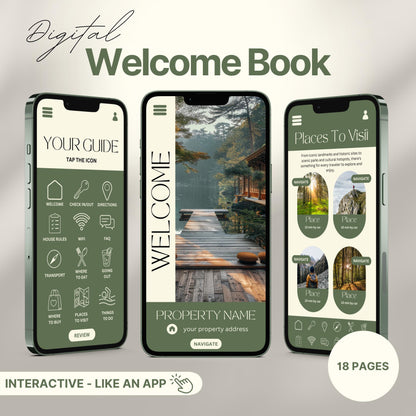 Overview of a airbnb host bundle showing a digital welcome book.