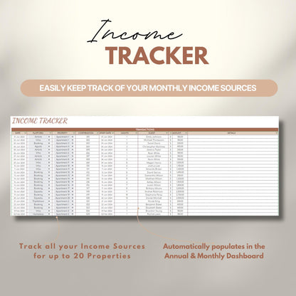 Overview graphic showing the income tracker.