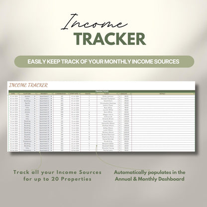 Overview graphic showing the income tracker.