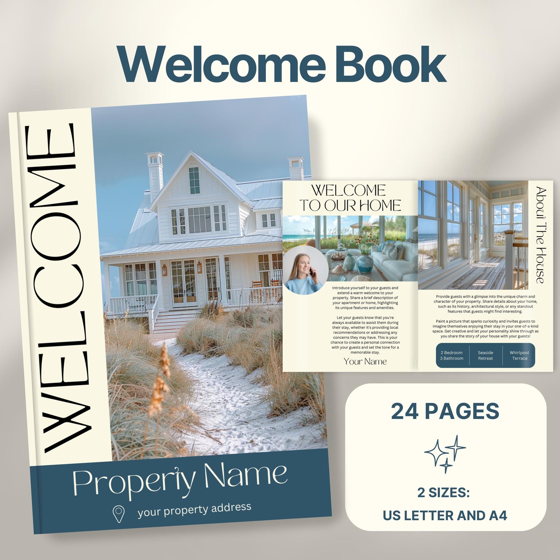 Overview of a airbnb host bundle showing a welcome book.