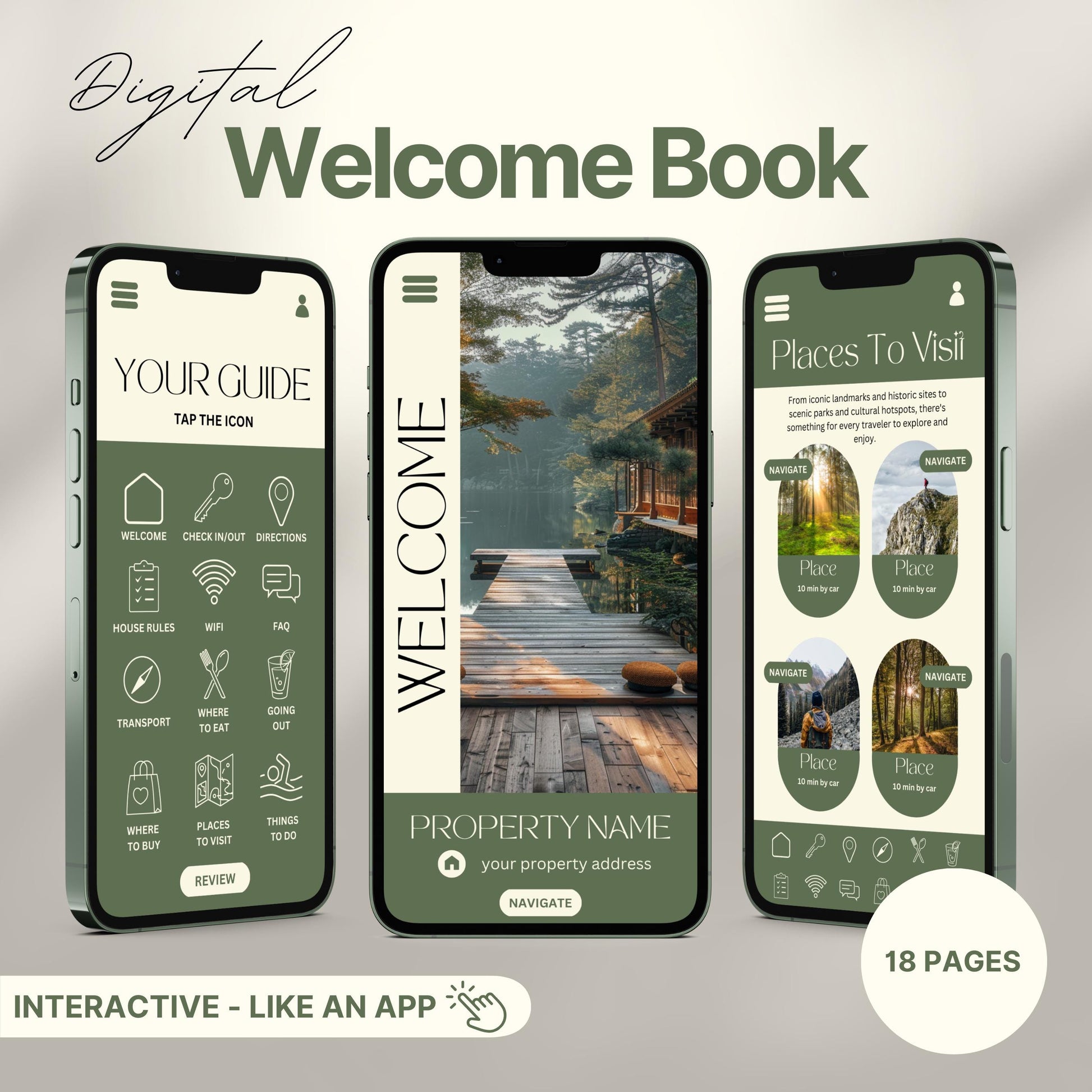 Overview of a airbnb host bundle showing a digital welcome book.