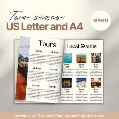Travel itinerary template displayed in two formats: US Letter and A4 sizes, featuring organized trip details, minimalist design, and printable layout for easy planning.
