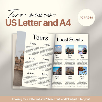 Travel itinerary template displayed in two formats: US Letter and A4 sizes, featuring organized trip details, minimalist design, and printable layout for easy planning.