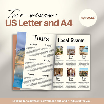Travel itinerary template displayed in two formats: US Letter and A4 sizes, featuring organized trip details, minimalist design, and printable layout for easy planning.