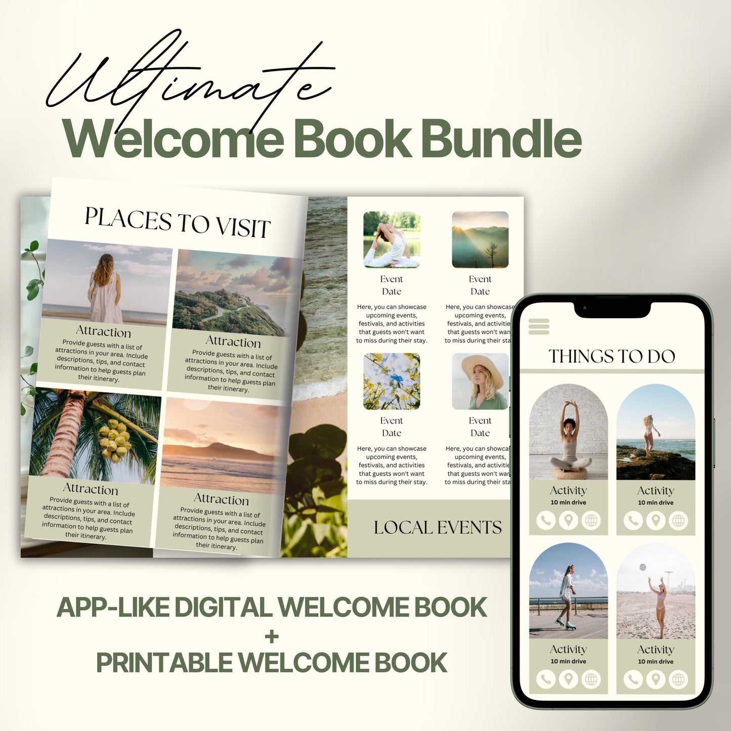 A promotional graphic displaying an open welcome book.