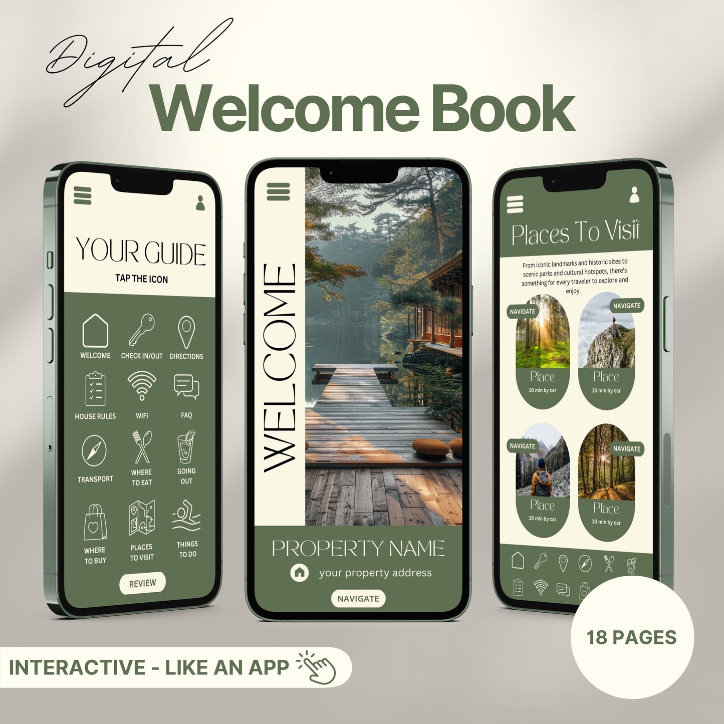 Overview of a airbnb host bundle showing a digital welcome book.