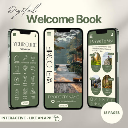 Overview of a airbnb host bundle showing a digital welcome book.