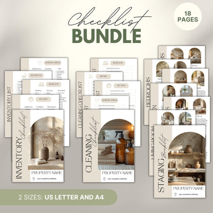 Overview of a airbnb host bundle showing airbnb checklists.