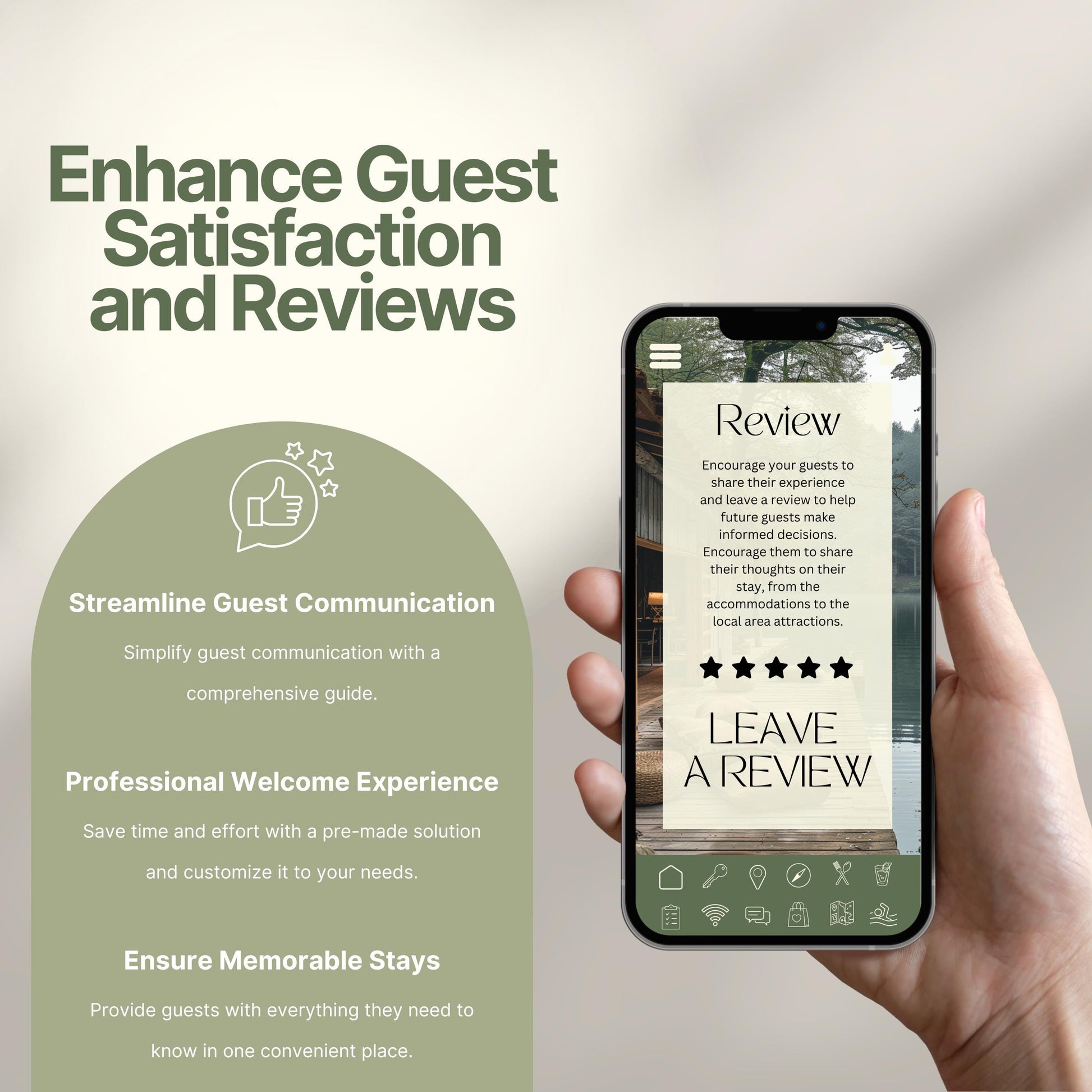 Promotional image titled "Enhance Guest Satisfaction and Reviews."