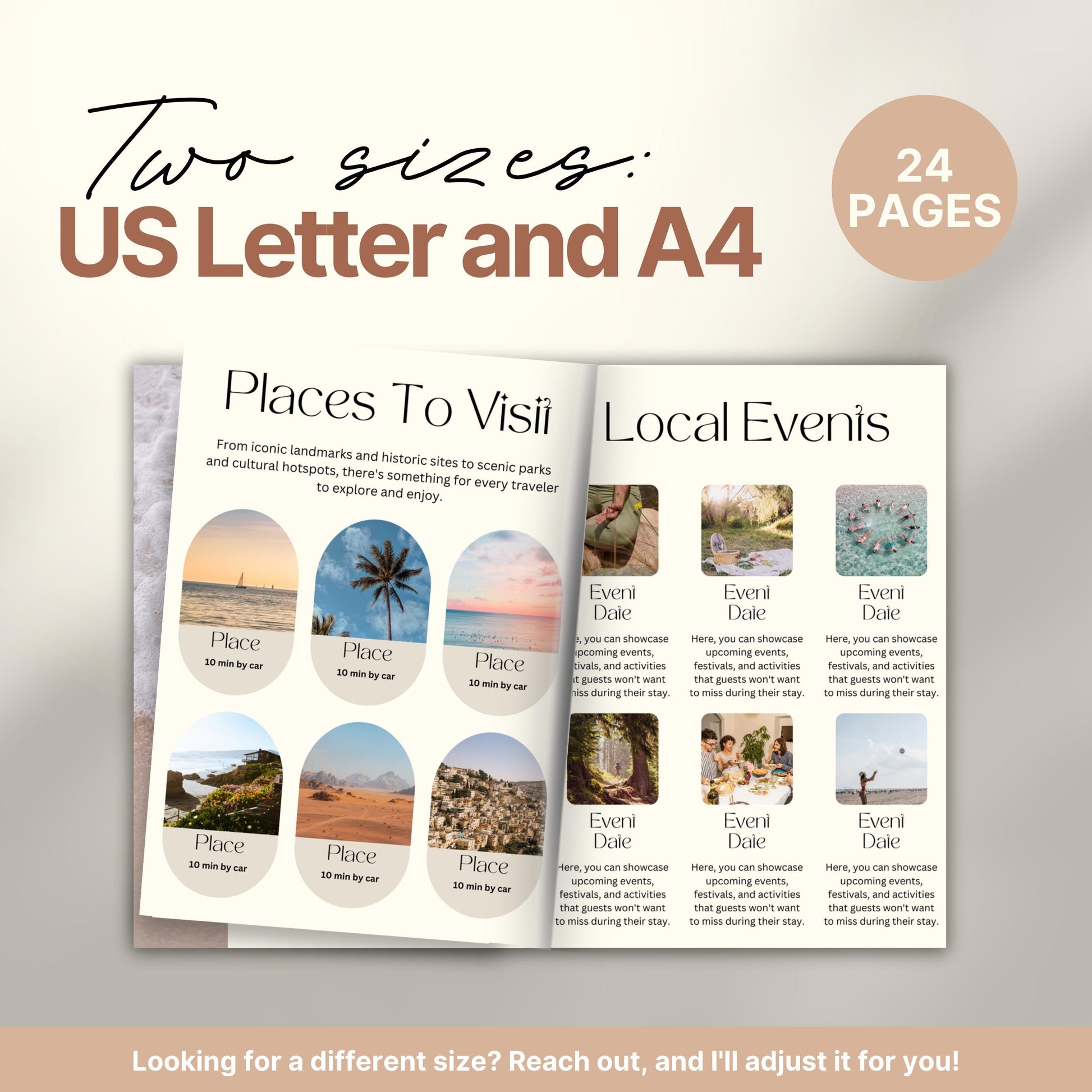A promotional graphic displaying an open welcome book.