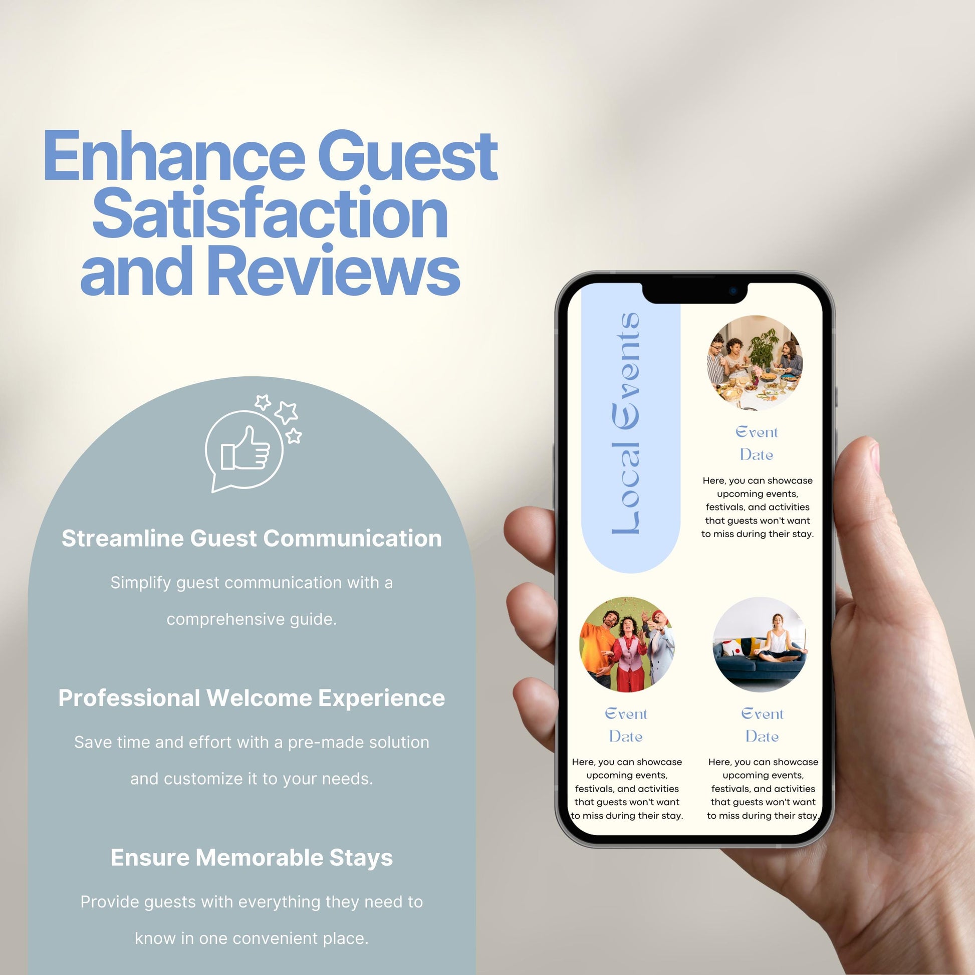 Promotional image titled "Enhance Guest Satisfaction and Reviews."