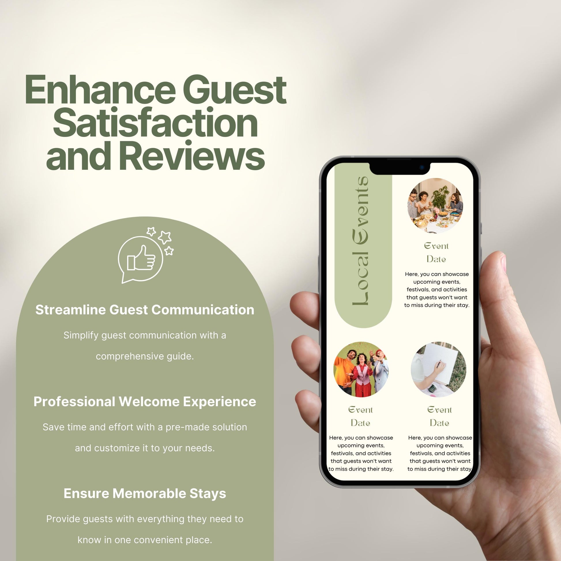 Promotional image titled "Enhance Guest Satisfaction and Reviews."