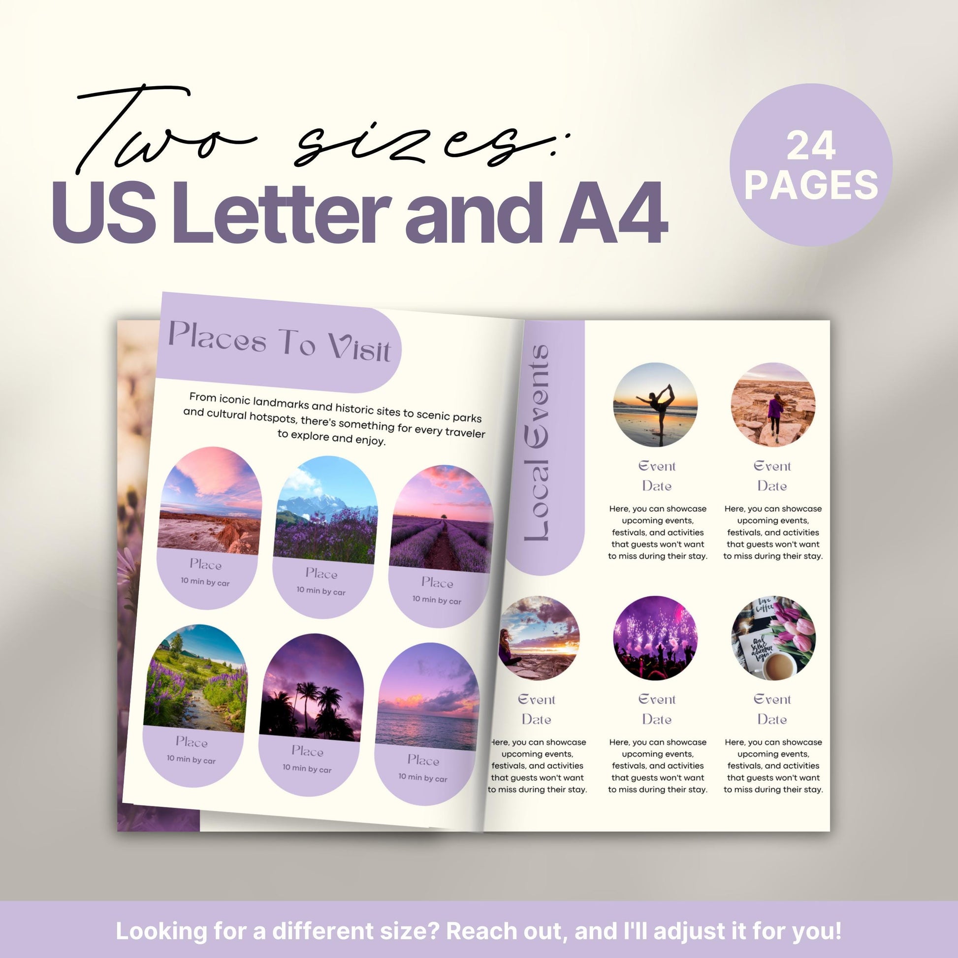 A promotional graphic displaying an open welcome book.