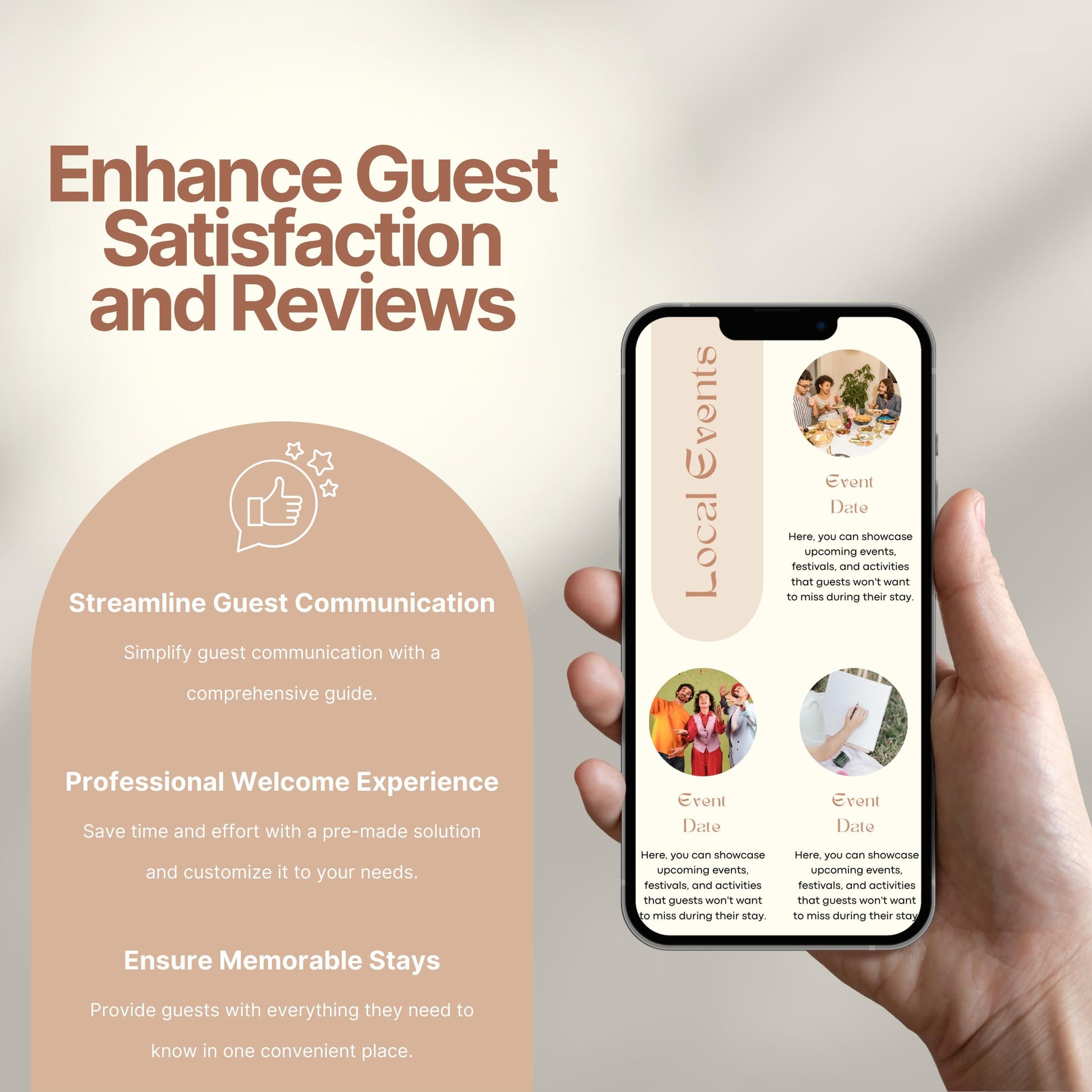 Promotional image titled "Enhance Guest Satisfaction and Reviews."