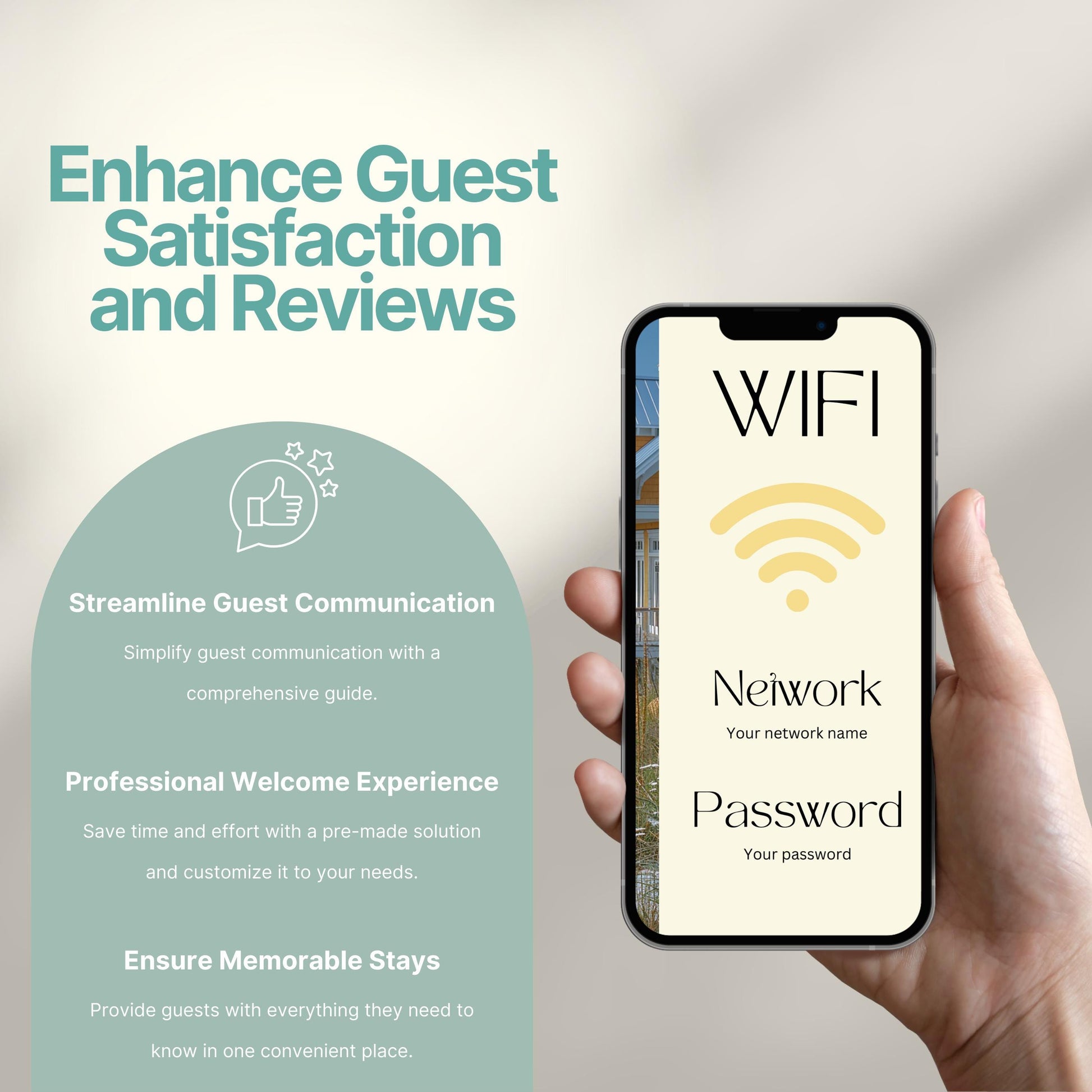 Promotional image titled "Enhance Guest Satisfaction and Reviews."