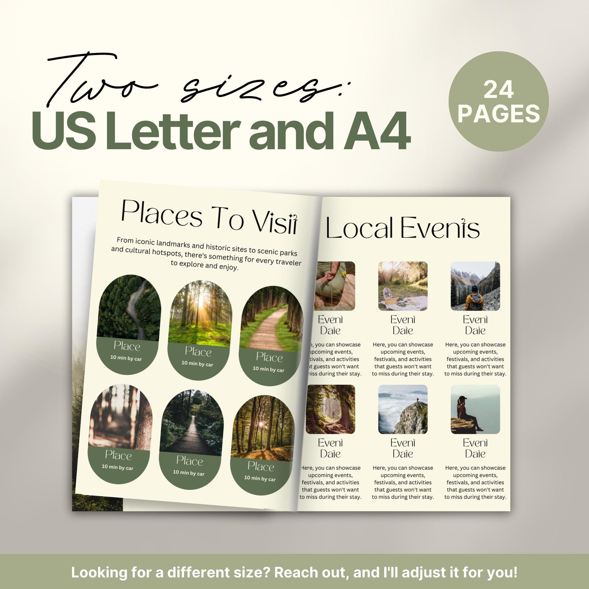 A promotional graphic displaying an open welcome book.