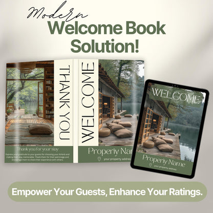 Overview of a airbnb host bundle showing a welcome book.