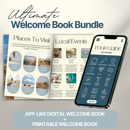 A promotional graphic displaying an open welcome book.