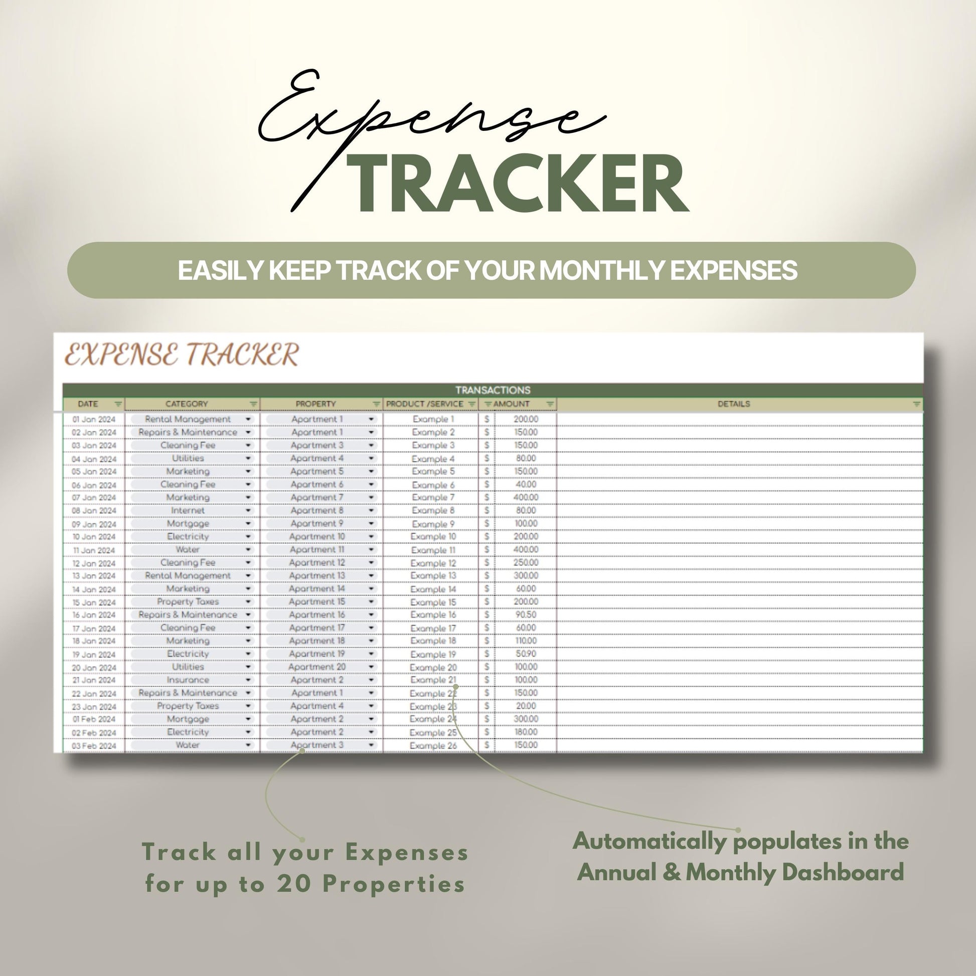 Overview graphic showing the expense tracker.