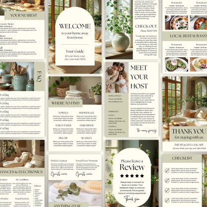 A promotional display showcasing a printable or shareable Airbnb Welcome Book.