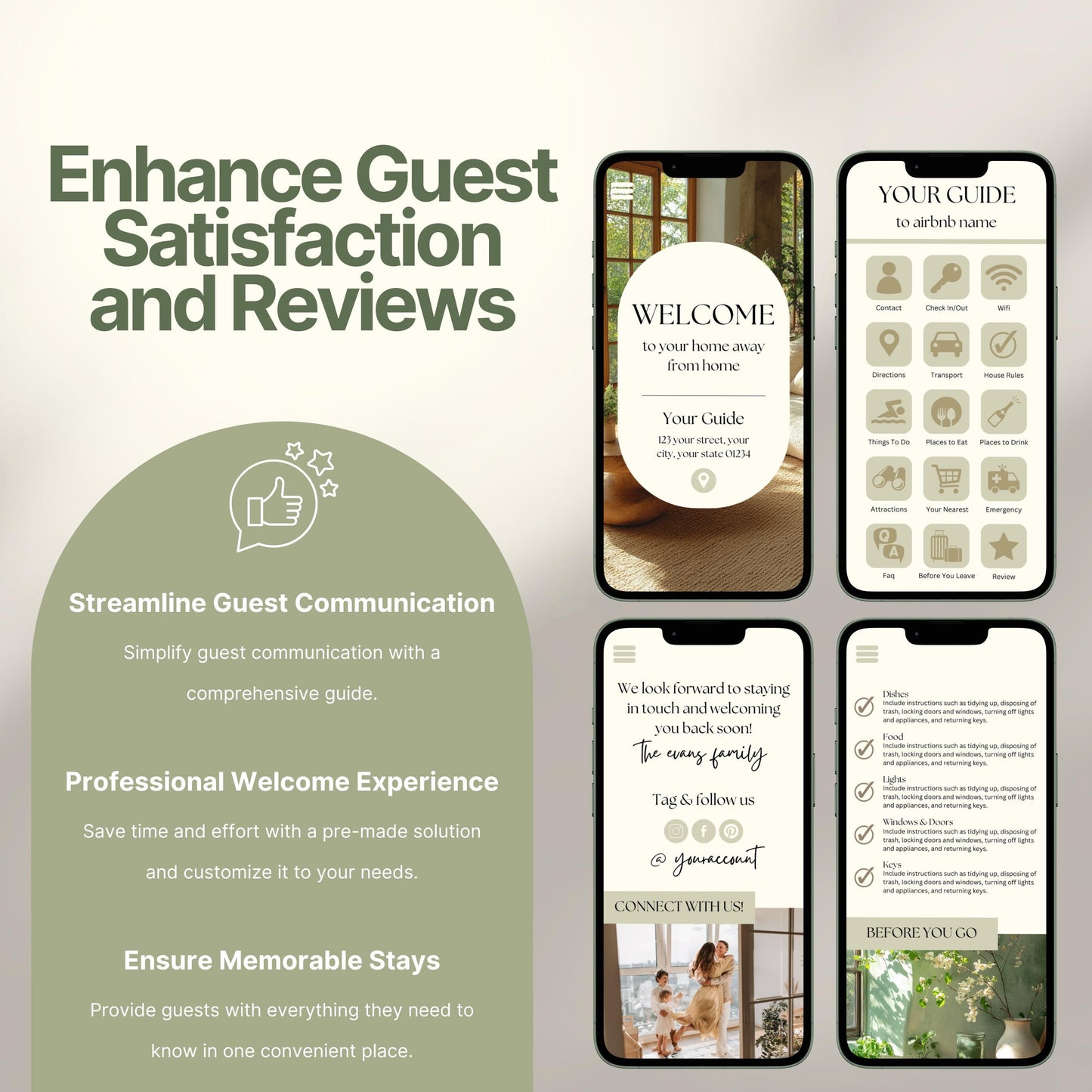 Promotional image titled "Enhance Guest Satisfaction and Reviews."