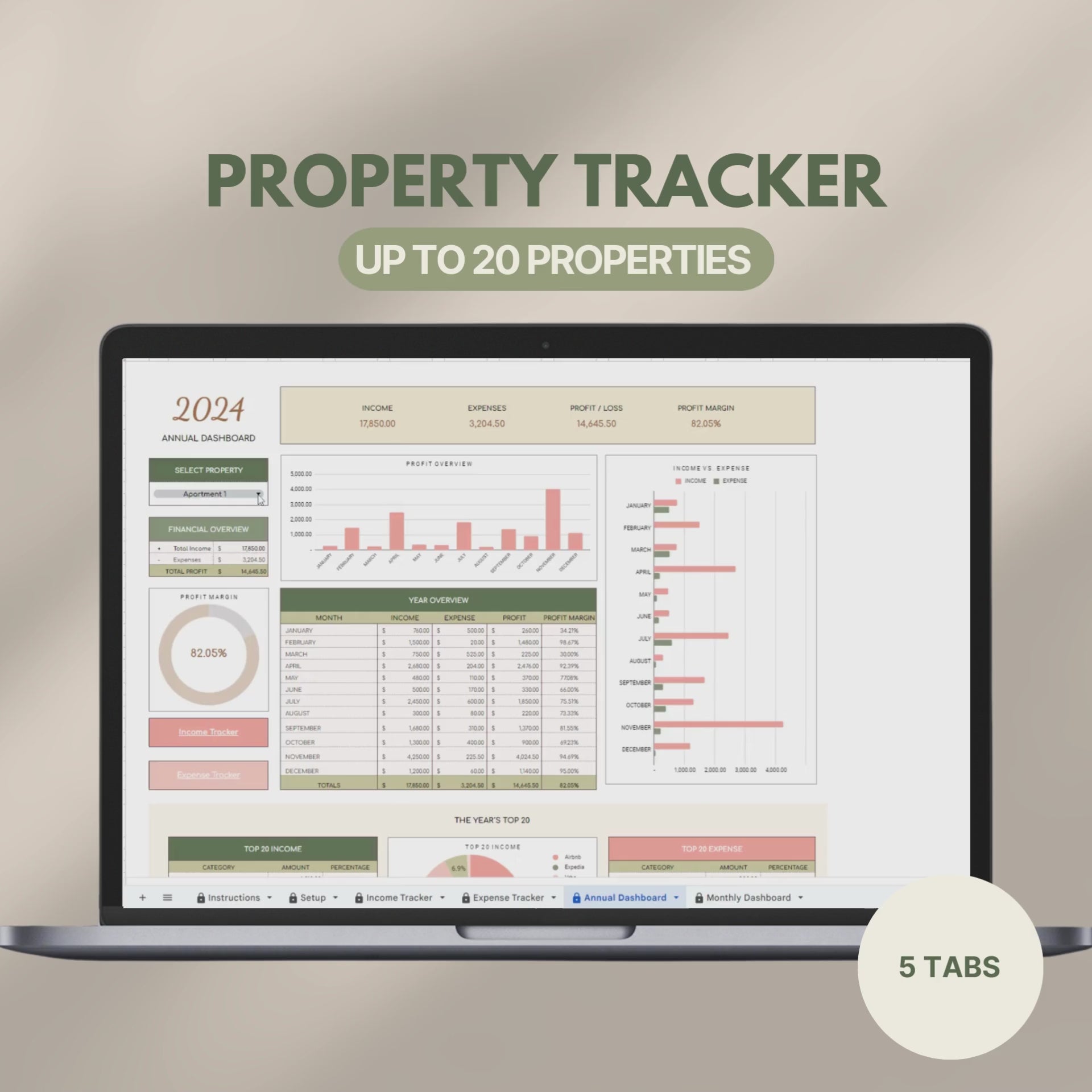 A digital product video showcasing a customizable tracker template. The video highlights organized sections for tracking goals, habits, or tasks with a clean and modern design.