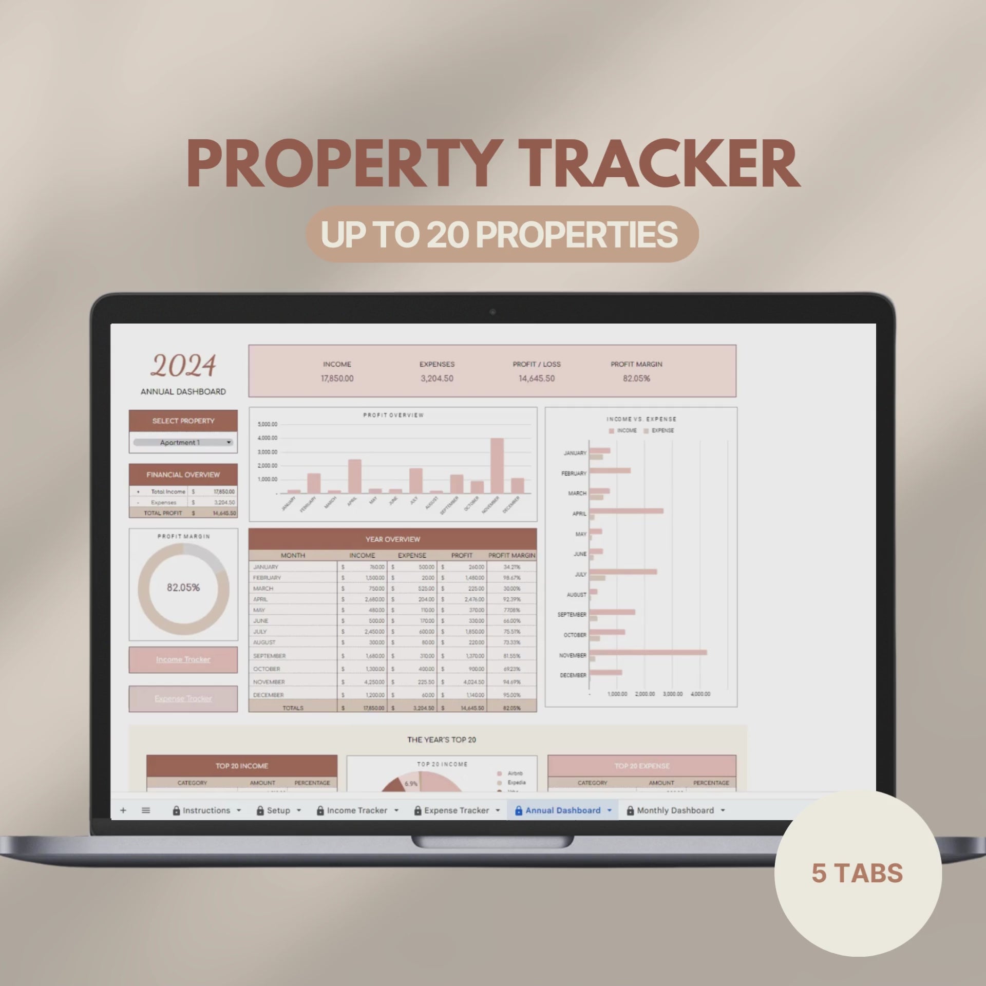 A digital product video showcasing a customizable tracker template. The video highlights organized sections for tracking goals, habits, or tasks with a clean and modern design.